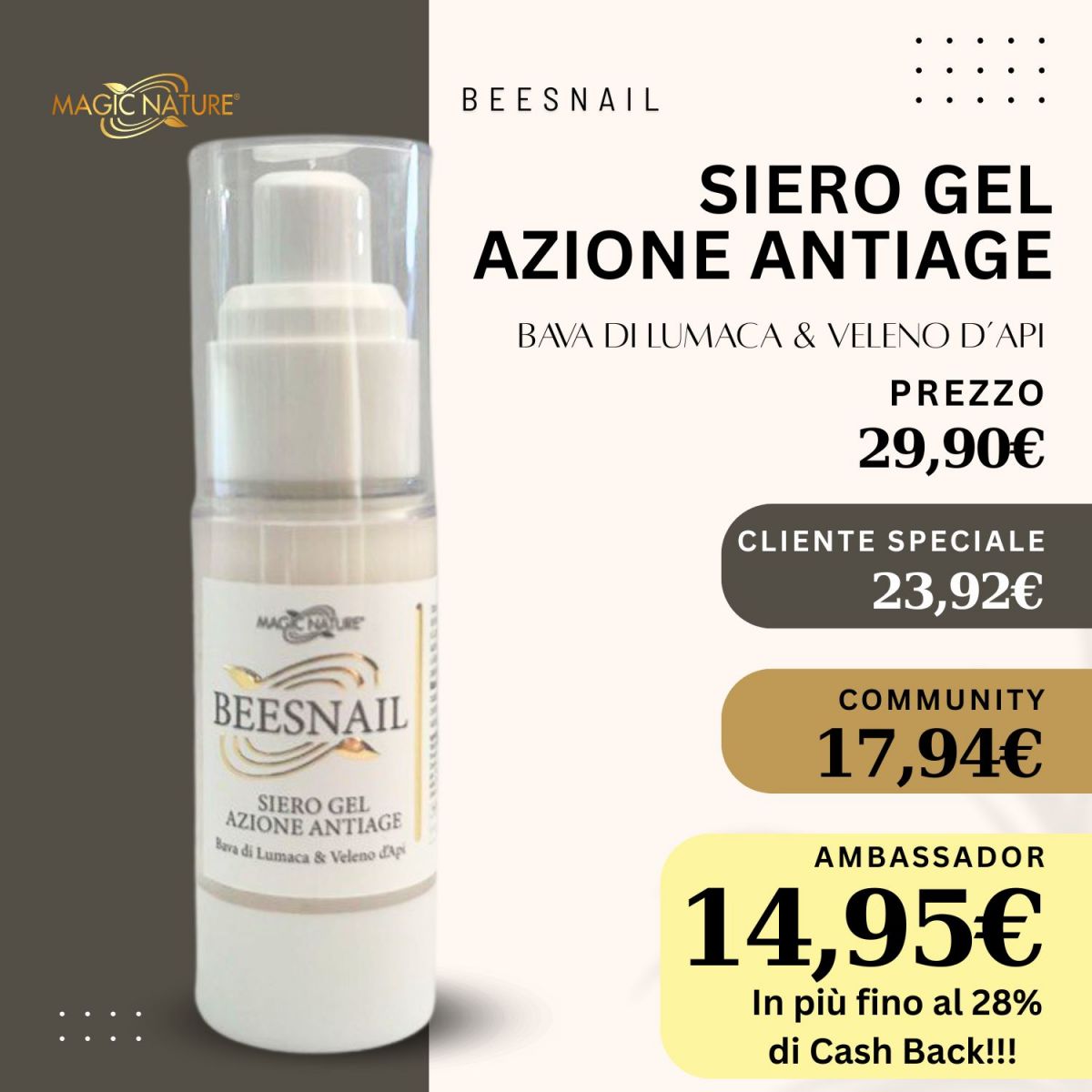 SIERO BEESNAIL AZIONE RAPIDA 30 ML