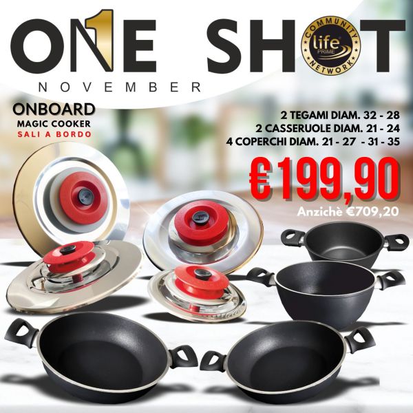 MAGIC ON BOARD: ART TONDO 21 27 31 35 CLASSIC + CASSERUOLA 20 24 PERFECTA + TEGAME 32 INDUZIONE 2 MANIGLIE PERFECTA + TEGAME 28 FLO PERFECTA