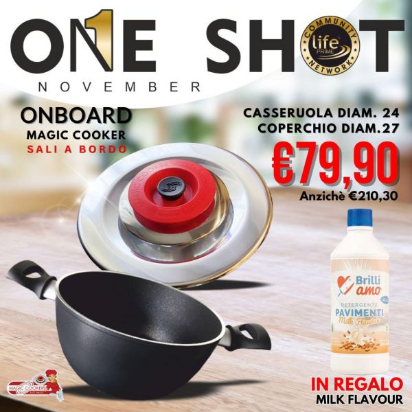MAGIC ON BOARD: ART TONDO 27 CLASSIC + CASSERUOLA 24 PERFECTA H 11,5 + LAVAPAVIMENTI MILK FLAVOUR