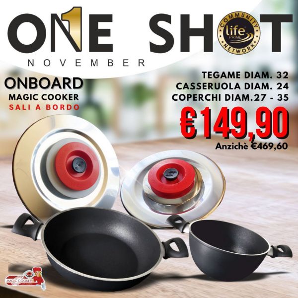 MAGIC ON BOARD: ART TONDO 27 35 CLASSIC + CASSERUOLA 24 PERFECTA H 11,5 + TEGAME 32 INDUZIONE 2 MANIGLIE PERFECTA