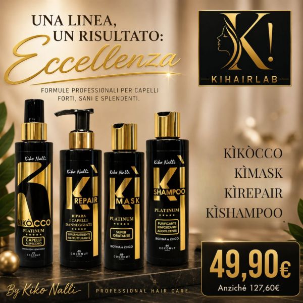KIT ON BOARD: KIKOCCO INSTANT LAMINATION 100 ML + KI-SHAMPOO + KI-MASK + KI-REPAIR