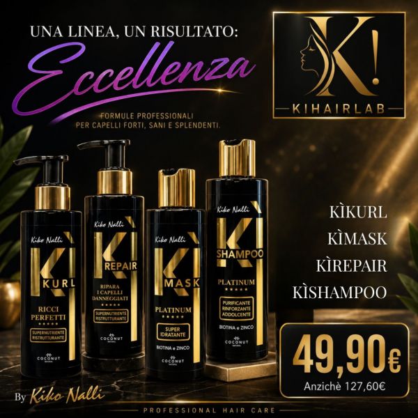 KIT ON BOARD: KI-KURL + KI-SHAMPOO + KI-MASK + KI-REPAIR