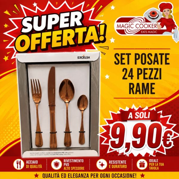 SET POSATE 24 PZ. RAME LUCIDO