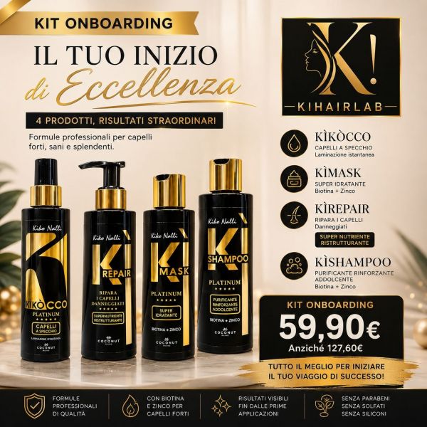 KIT ONBOARDING: KIKOCCO INSTANT LAMINATION 100 ML + KI-REPAIR + KI-MASK + KI-SHAMPOO