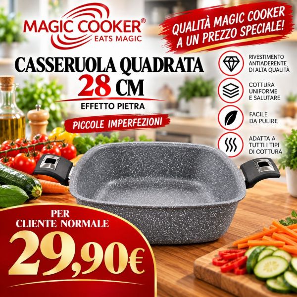 CASSERUOLA QUADRATA DIAM. 28 EFFETTO PICCOLE IMPERFEZIONI