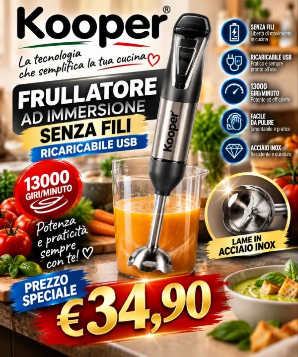 FRULLATORE A IMMERSIONE USB 200 W SOFT TOUCH
