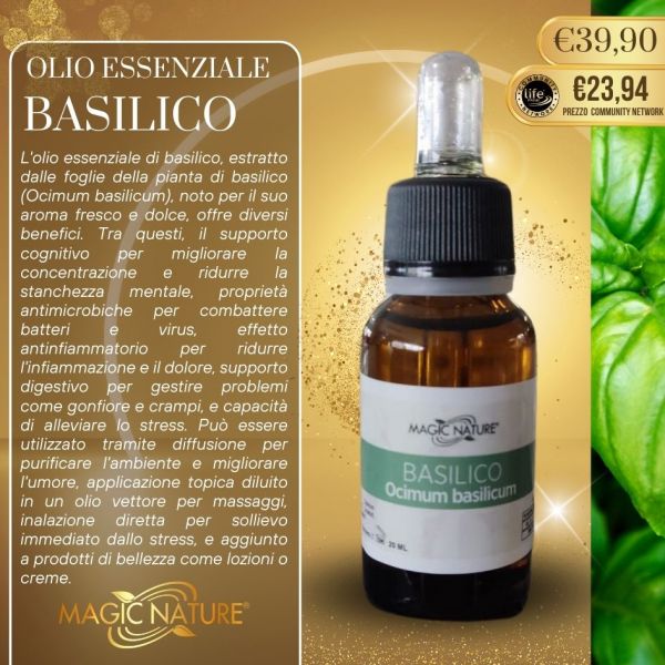 OLIO ESSENZIALE BASILICO PIEMONTE 20 ML