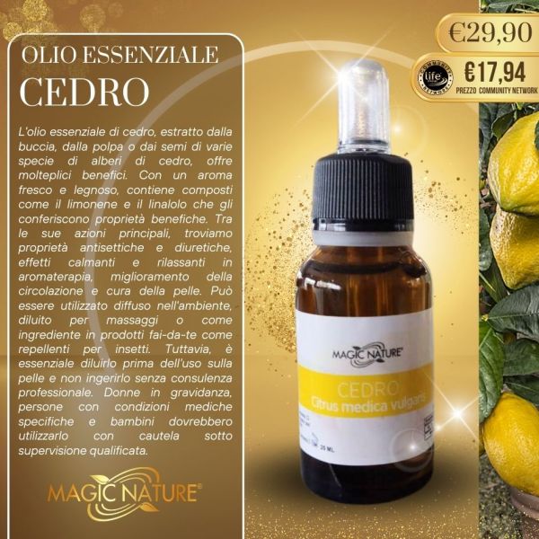 OLIO ESSENZIALE CEDRO PURO 20 ML