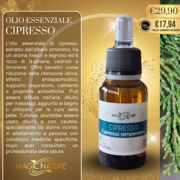 OLIO ESSENZIALE CIPRESSO PURO 20 ML