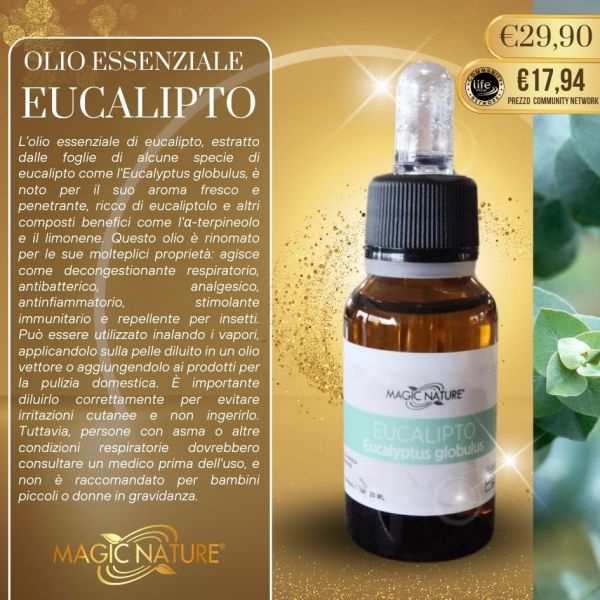 OLIO ESSENZIALE EUCALIPTO GLOBULUS 20 ML