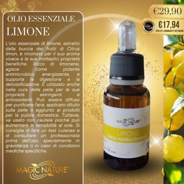 OLIO ESSENZIALE LIMONE PURO 20 ML