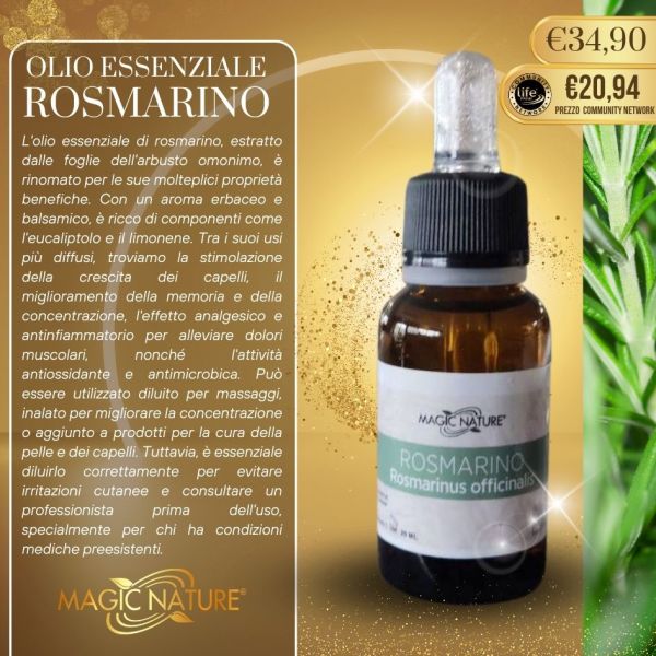 OLIO ESSENZIALE ROSMARINO PURO 20 ML