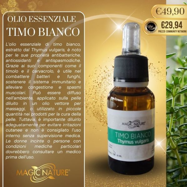 OLIO ESSENZIALE TIMO BIANCO PURO 20 ML