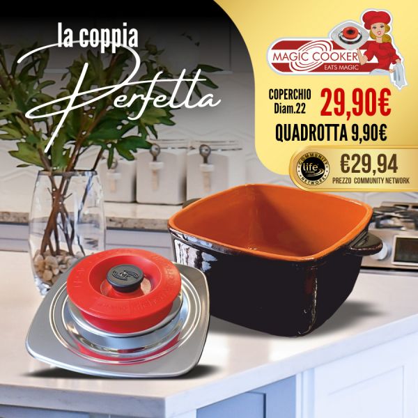 KIT ART QUADRATO 22 CLASSIC +  CASSERUOLA TERRACOTTA 20 