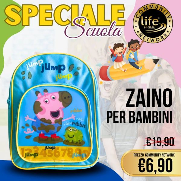 ZAINO CON TASCA PEPPA CELESTE 