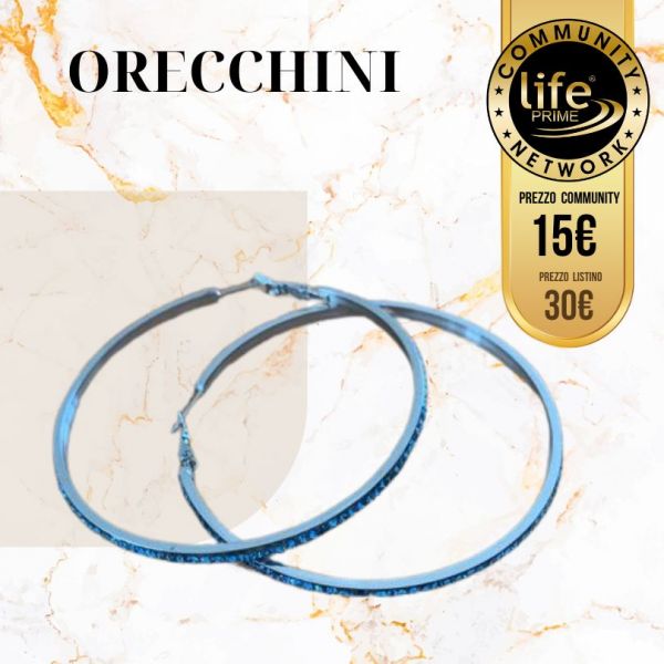 ORECCHINI A CERCHIO BLU