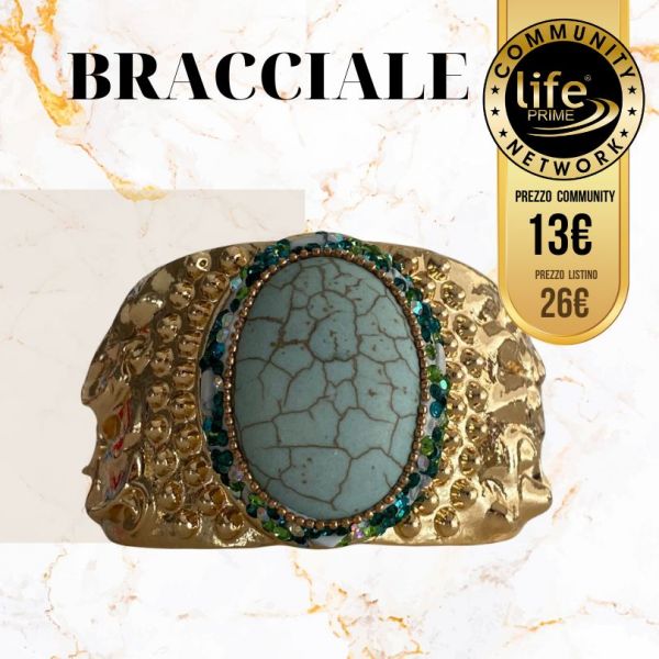 BRACCIALE RIGIDO CON PIETRA TURCHESE