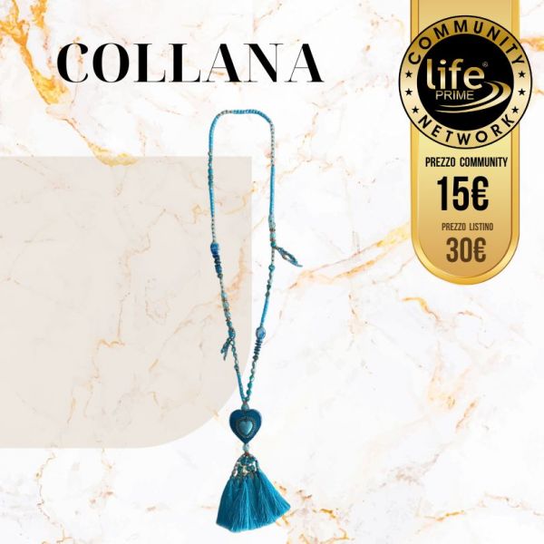 COLLANA LUNGA TURCHESE CON CUORE