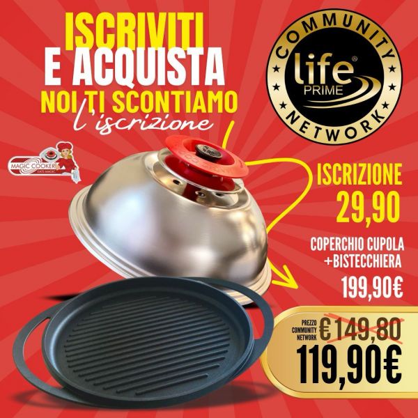 KIT ART CUPOLA SANPIETRO CLASSIC + GRILL RIGATA 42x34 2 MANICI