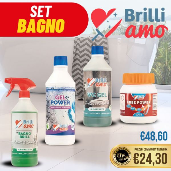 SET BAGNO: BAGNOBRILL - GEL POWER - FREE POWER - WC GEL