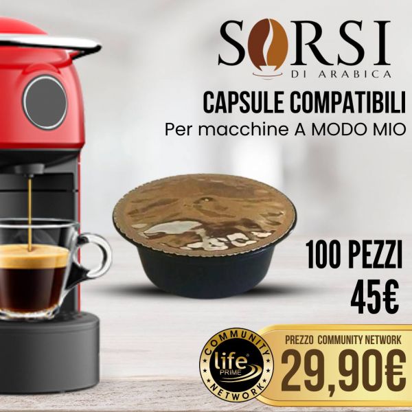 CAFFE' SORSI 100 PZ PER MACCHINE A MODO MIO