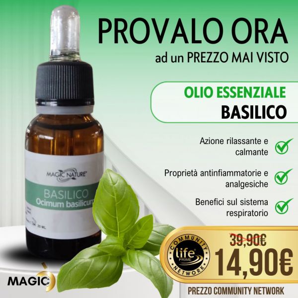 OLIO ESSENZIALE BASILICO PIEMONTE 20 ML