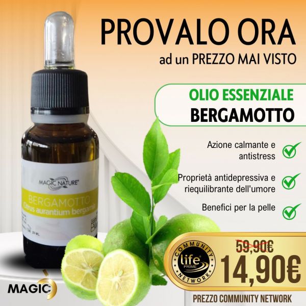 OLIO ESSENZIALE BERGAMOTTO PURO 20 ML