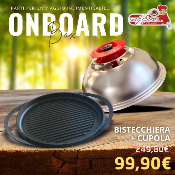 ON BOARD KIT COOKER: ART CUPOLA SANPIETRO CLASSIC + GRILL RIGATA 42x34 2 MANICI