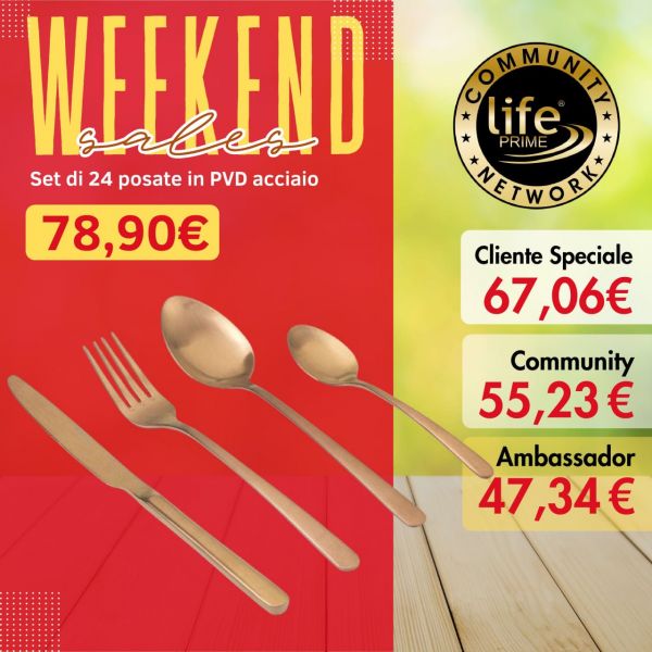 SET 24 POSATE IN PVD ACCIAIO