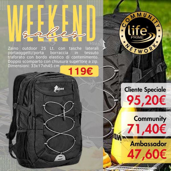 ZAINO OUTDOOR 25 LT NERO         
