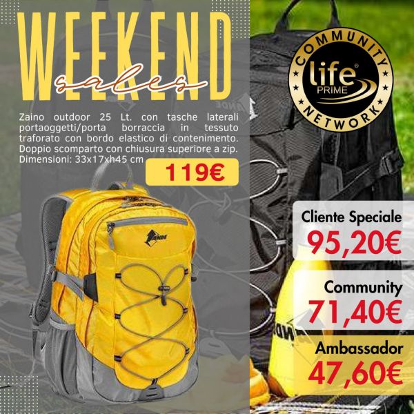 ZAINO OUTDOOR 25 LT GIALLO