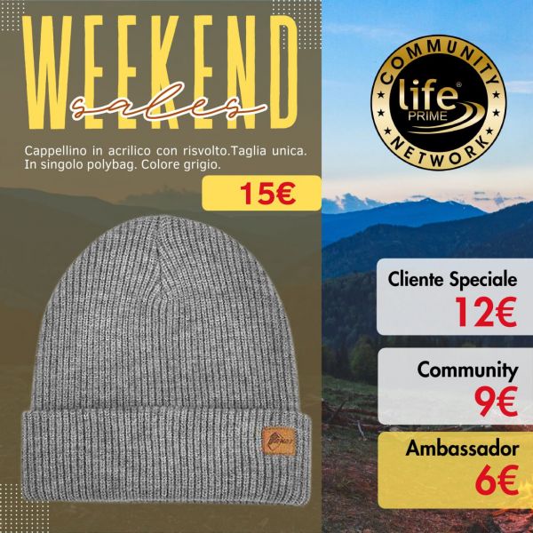 CAPPELLINO IN ACRILICO CON RISVOLTO