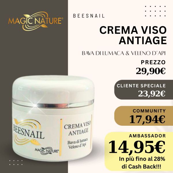 CREMA ANTIAGE BEESNAIL VISO 50ML (BAVA DI LUMACA E VELENO D'APE)