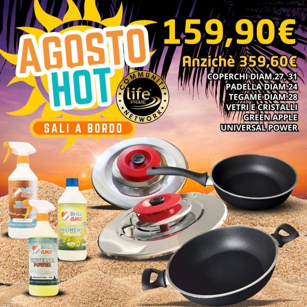 KIT ON BOARD: ART TONDO 27 - 31 CLASSIC + TEGAME 24 1 MANICO 4MM H7 INDUZIONE + TEGAME 28 FLO PERFECTA + VETRI E CRISTALLI + LAVAPAVIMENTI GREEN APPLE + UNIVERSAL POWER