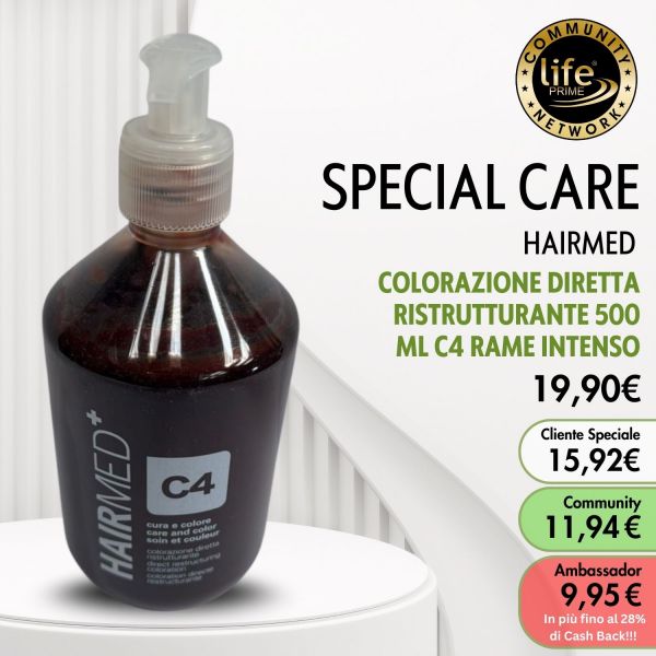HAIRMED COLORAZIONE DIRETTA RISTRUTTURANTE 500 ML C4 RAME INTENSO