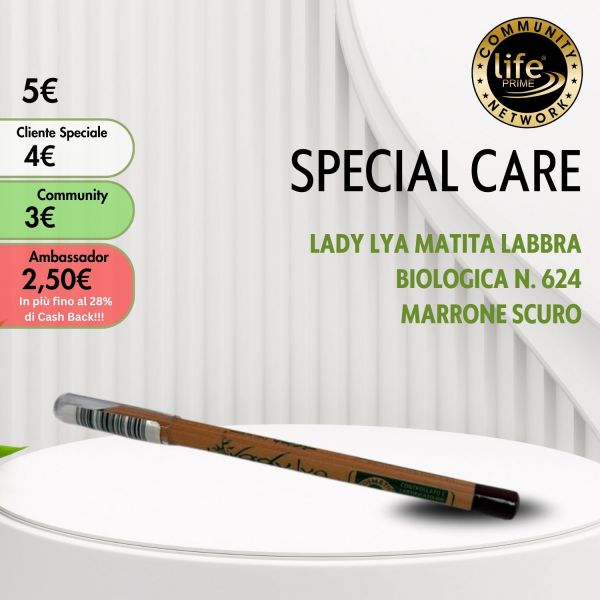 LADY LYA MATITA LABBRA BIOLOGICA N. 624 MARRONE SCURO
