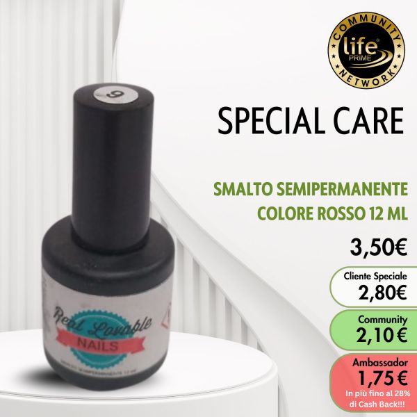 SMALTO SEMIPERMANENTE COLORE ROSSO 12 ML 