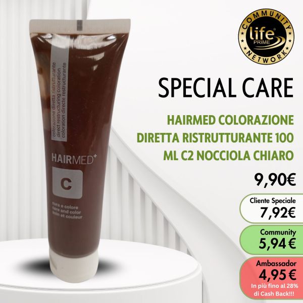 HAIRMED COLORAZIONE DIRETTA RISTRUTTURANTE 100 ML C2 NOCCIOLA CHIARO