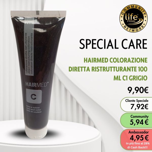 HAIRMED COLORAZIONE DIRETTA RISTRUTTURANTE 100 ML C1 GRIGIO