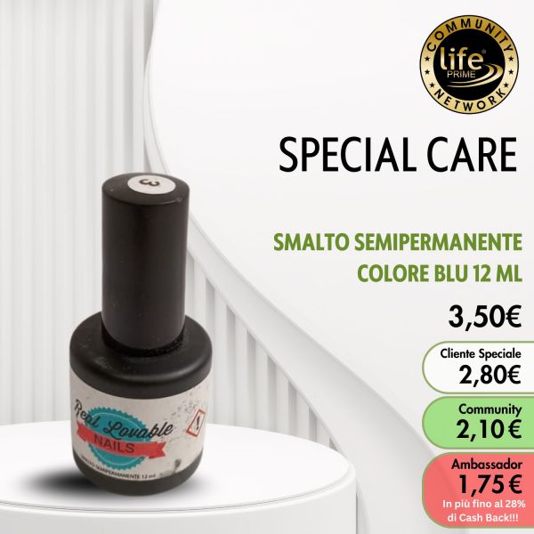 SMALTO SEMIPERMANENTE COLORE BLU 12 ML  