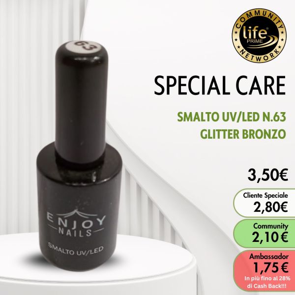 SMALTO UV/LED N.63 GLITTER BRONZO