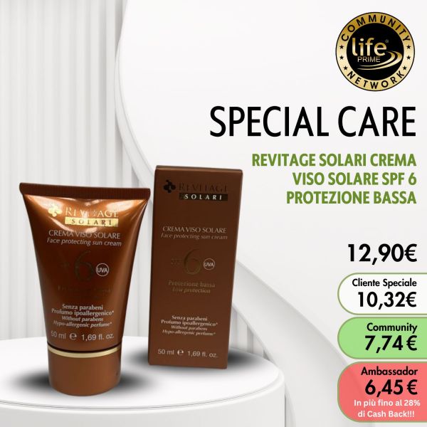 REVITAGE SOLARI CREMA VISO SOLARE SPF 6 PROTEZIONE BASSA