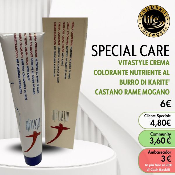 VITASTYLE CREMA COLORANTE NUTRIENTE AL BURRO DI KARITE'  CASTANO RAME MOGANO