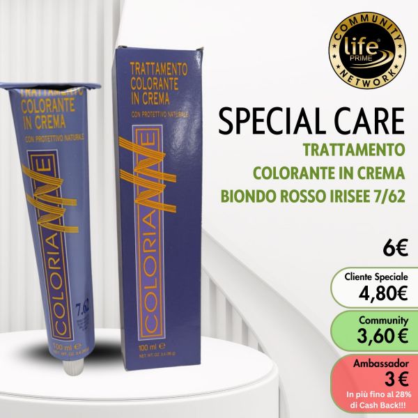 TRATTAMENTO COLORANTE IN CREMA BIONDO ROSSO IRISEE 7/62