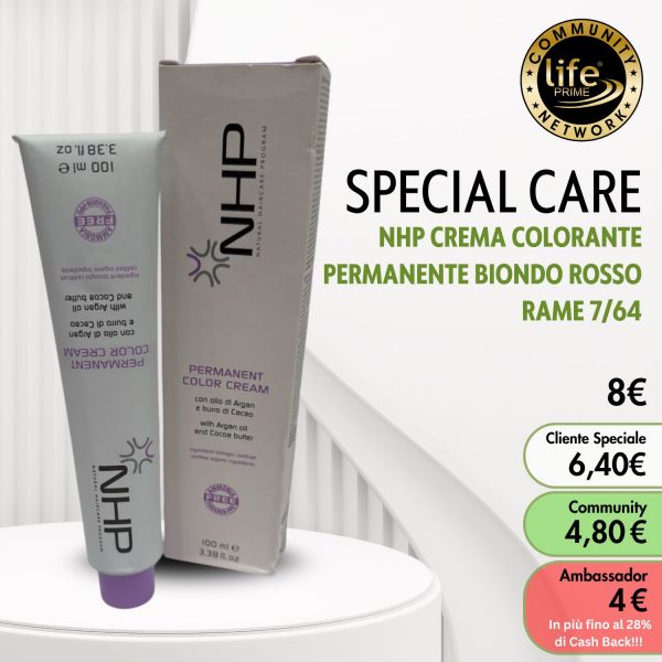 NHP CREMA COLORANTE PERMANENTE BIONDO ROSSO RAME 7/64
