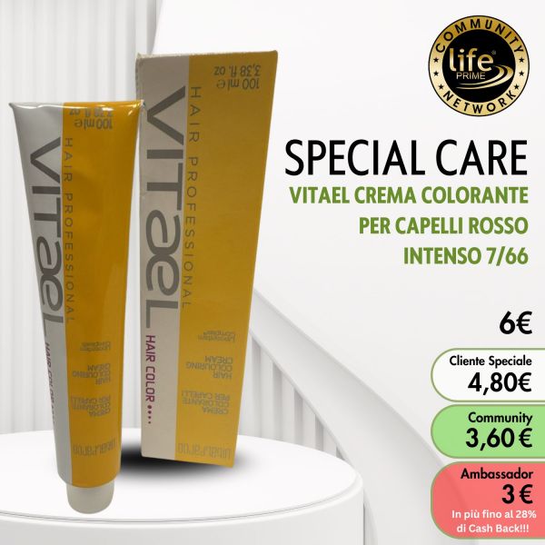 VITAEL CREMA COLORANTE PER CAPELLI ROSSO INTENSO 7/66