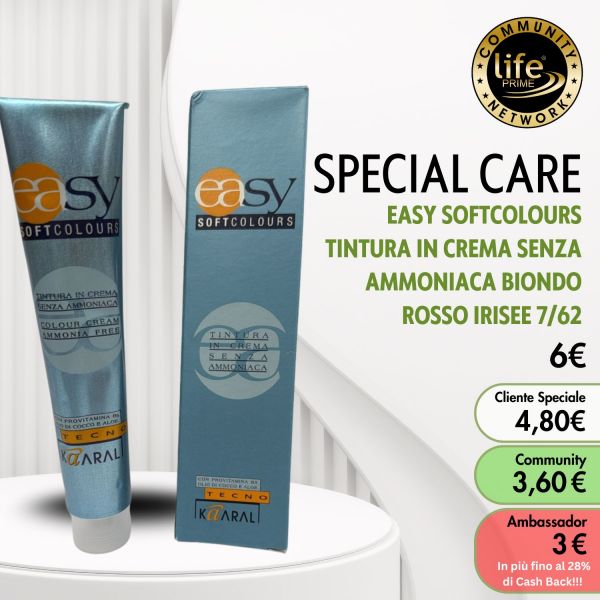 EASY SOFTCOLOURS TINTURA IN CREMA SENZA AMMONIACA BIONDO ROSSO IRISEE 7/62