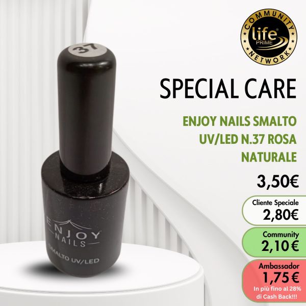 ENJOY NAILS SMALTO UV/LED N.37 ROSA NATURALE 