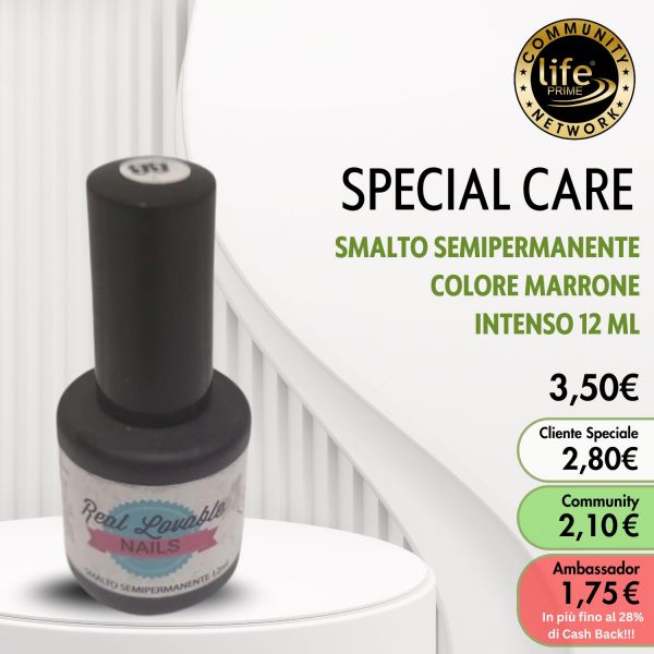 SMALTO SEMIPERMANENTE COLORE MARRONE INTENSO 12 ML 